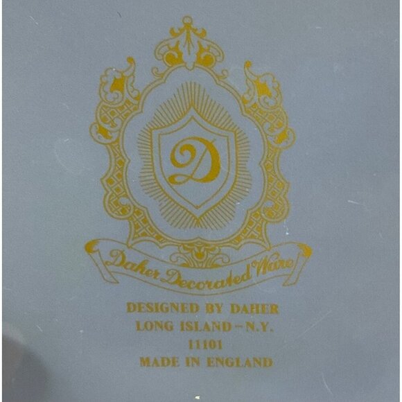 Vintage Daher Decorated Ware Lidded Tin Round Cherry Blossoms Butterfly Design - Picture 7 of 8